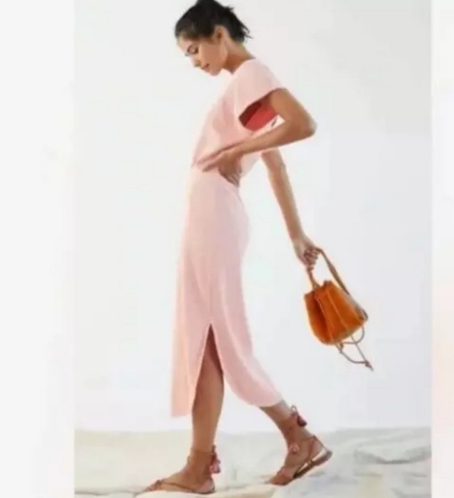 Anthropologie Daily Practice Pink Dolman Sleeve Midi Dress - Picture 4 of 10
